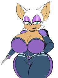 1girls 2023 anthro big_ass big_breasts boob_window clothed female female_only fur furry huge_breasts mobian_(species) momiji_(artist) no_bra rouge_the_bat rouge_the_bat_(heroes) sega sideboob sonic_(series) sonic_heroes