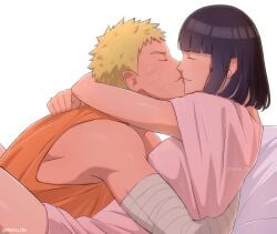 1boy 1boy1girl 1girls boruto:_naruto_next_generations canon_couple clothed couple husband_and_wife hyuuga_hinata kissing married_couple naruto naruto_(series) romantic romantic_couple uzumaki_naruto wholesome womo_ots