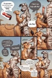 ai_generated amara anthro breasts butt comic disney equid equine equine_genitalia equine_penis fathippo fatterhippo fellatio larger_male lioness male pantherine penetration sex smaller_female text the_lion_king