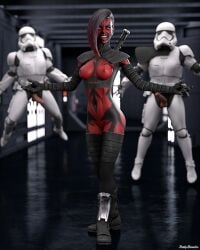 1girls 2023 2boys 3d black_body black_hair black_skin darth_maul depth_of_field fanart fangs female female_focus femdom indoors large_breasts looking_at_viewer male multiple_boys nude nude_female red_body red_eyes red_hair red_skin riskybomber rule_63 sci-fi science_fiction sith solo_focus standing star_wars stormtrooper thighhighs two-tone_hair two_tone_hair