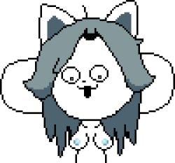 1girls 2022 2d accurate_art_style blue_nipples breasts cat_ears collarbone color female grey_hair j_d_ monster_girl nipples open_mouth pixel_art self_upload tagme temmie temmie_(undertale) transparent_background undertale undertale_(series) video_game_character white_body wide_eyes