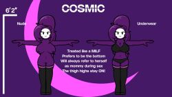 blankmissor cosmic_(blankmissor) friday_night_funkin nude original reference_sheet tagme thighhighs underwear