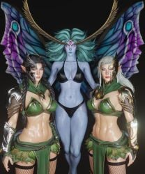 3d 3girls arahan ariel_(warhammer) armor bikini elf elf_ears female female_only mother_and_daughter mother_and_daughters naestra revealing_clothes siblings sisters skimpy skimpy_clothes soboro twins warhammer_(franchise) warhammer_fantasy white_hair wood_elf wood_elf_(warhammer)