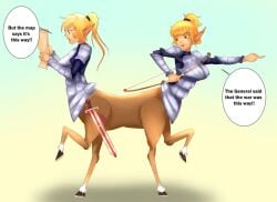 centaur centaur_girl conjoined conjoined_twins equid_taur female siamese siamese_twins taur