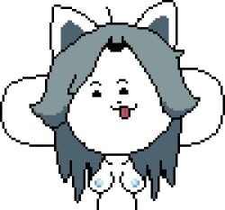 1girls 2022 2d accurate_art_style blue_nipples breasts cat_ears collarbone color female grey_hair j_d_ monster_girl nipples pixel_art self_upload tagme temmie temmie_(undertale) tongue tongue_out transparent_background undertale undertale_(series) video_game_character white_body