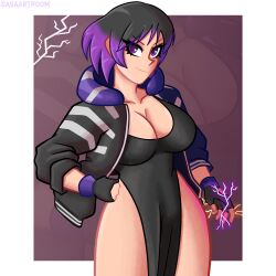 1girls asian_female big_breasts cleavage female female_only light-skinned_female namco reina_mishima sasa_akamegane tekken tekken_8 thick_thighs wide_hips