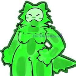 adult animal_humanoid big_breasts big_thighs breasts female furry girl green_body green_skin humanoid kaiju_paradise slime slime_hound_(kaiju_paradise) thick_thighs