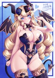 1girls blonde_hair blue_eyes breasts corset female garter_belt genshin_impact hi_res hips hoyoverse huge_breasts light-skinned_female light_skin long_hair navia_(genshin_impact) pubic_tattoo sevie thick_thighs thighs wide_hips