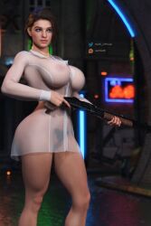 1girls 3d abs areolae ass big_ass big_breasts breasts capcom female female_only female_pubic_hair jill_valentine jill_valentine_(sasha_zotova) lingerie nipples patreon_username resident_evil resident_evil_3 resident_evil_3_remake solo tb25 thick_thighs twitter_username