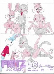 babs_bunny breasts buster_bunny cheating cheating_girlfriend crossover cunnilingus doggy_style fritz_the_cat fritz_the_cat_(character) navel shrekrulez tiny_toon_adventures vaginal_penetration