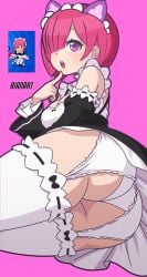 1girls 2023 ass bianart brawl_stars colette_(brawl_stars) costume female maid pinku_pawlette ram_(re:zero) supercell tagme