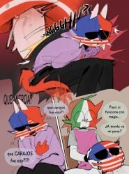 ailewzol comic countryballs countryhumans male male_only messirve mexico_(countryhumans) motoanexo onomatopoeia spanish_text text united_states_of_america_(countryhumans) yaoi