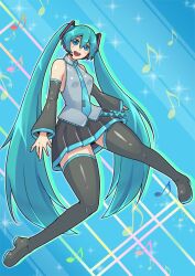 female fully_clothed hatsune_miku no0o0n0o0on pre-transformation transformation vocaloid