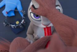 anthro deepthroat disney duo exhibitionism fellatio female judy_hopps male male/female nocturnalfuzz nude oral sergal zootopia