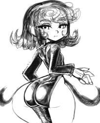 1girls big_ass blush bottom_heavy child_bearing_hips curvy dress female_only flat_chest flat_chested hiplover huge_ass one-punch_man pear-shaped_figure pear_shaped pear_shaped_female pelvic_curtain short_hair shortstack sketch small_breasts solo solo_female standing tatsumaki thick_thighs thunder_thighs tra169 wide_hips