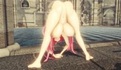 1girls 3d 3d_(artwork) all_fours anya_jackal barefoot bending_over bent_over completely_nude completely_nude_female female female_only full_body megurine_luka naked naked_female nude nude_female pussy solo solo_female stretching vocaloid