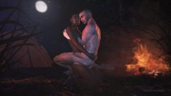 2boys 2humans 2males campfire camping camping_tent dark-skinned_male dark_skin forest gay gay_anal gay_sex light-skinned_male light_skin looking_at_each_other male/male male_focus male_only male_penetrated male_penetrating_male male_pov melanin moon moonlight night nighttime outdoor_nudity outdoor_sex outdoors someshithappened unknown_character unknown_male