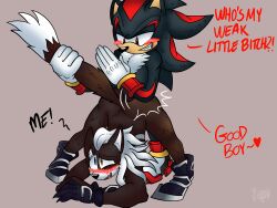 absurd_res anthro ass big_butt blush canid canine canis carnivore duo eulipotyphlan hedgehog hi_res infinite_(sonic) jack-o'_pose jackal male male/male male_only mammal pose rodent sega shadow_the_hedgehog shadydaone slap sonic_(series) sonic_forces sonic_the_hedgehog_(series)