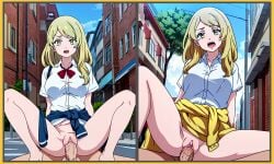 1boy 1boy1girl 1girls 2d ai_generated blonde_female blonde_hair emma_sano female gold_eyes male male/female male_pov penis_in_pussy pov public public_nudity public_sex ranway_(artist) school_uniform sex submissive_female tokyo_revengers uncensored vaginal_penetration