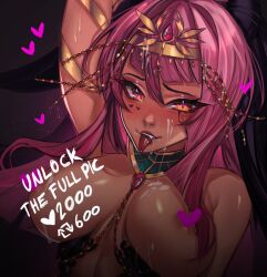 censored challenge cum_on_breasts cum_on_face face_tattoo heart-shaped_pupils indie_virtual_youtuber pink_hair self_upload strip_game sulia suliadh suliavtuber trickywi twitch twitter twitter_strip_game_(meme) virtual_youtuber vtuber vtuberfanart