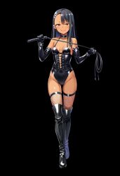 1girls ai_generated arielthepervert bdsm_gear black_hair breasts brown_eyes clothed clothing corset dominatrix elbow_gloves female female_focus female_only fishnets hayase_nagatoro hi_res highres holding_object holding_whip human human_only latex leather long_hair navel please_don't_bully_me,_nagatoro pose revealing_clothes simple_background small_breasts smile solo solo_female tan tan-skinned_female tan_body tan_skin tanned tanned_female thigh_boots tugging_whip whip