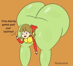 5-volt ass_bigger_than_head ass_focus big_breasts clothed female female_only huge_ass hyper_ass nintendo pixelectrical warioware