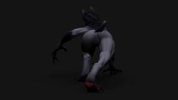 1girls 3d animated anthro bambookat black_fur claws fangs furry no_sound scp-1471 scp_foundation skull tagme tail video