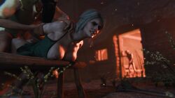 1boy 1girls 3d ambiguous_penetration arm_grab ass breasts breasts_out ciri clenched_teeth female madcat nipples penetration rape sex the_witcher_(series) the_witcher_3:_wild_hunt white_hair