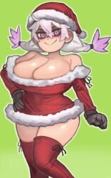 1girls breasts christmas female hi_res hips huge_breasts kelvin_hiu light-skinned_female light_skin long_hair original original_character thick_thighs thighs violet_(kelvin_hiu) white_hair wide_hips