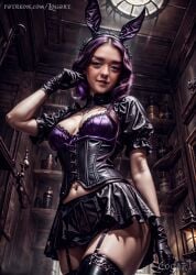 1girls actress ai_generated arya_stark big_breasts bunny_girl bunnysuit celebrity cleavage corset detailed female female_only game_of_thrones goth goth_girl gothic high_quality hourglass_figure hyperrealistic latex latex_clothing latex_gloves latex_stockings leak leaked logart maisie_williams photorealism photorealistic purple_hair real_person realistic seductive sensitive solo stable_diffusion