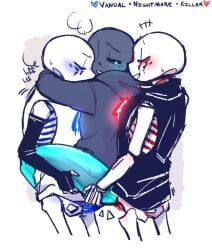 dreamtale dreamtale_(undertale_fanfiction) dreamtale_au killer_sans killer_sans_(fan_character) killertale nightmare_sans nightmare_sans_(fan_character) sans sans_au sanscest something_new_au undertail undertale undertale_(series) undertale_au undertale_fanfiction vandal_sans