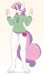 aged_up alphadesu anthro clothing desualpha equid equine female friendship_is_magic fur green_eyes hasbro hooves mammal my_little_pony panties pink_hair purple_hair solo sweetie_belle_(mlp) tail underwear unicorn white_body white_fur