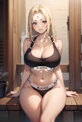 1girls ai_generated big_breasts blacked blacked_clothing cheating cheating_girlfriend cheating_wife female female_focus female_only hokage huge_breasts light-skinned_female light_skin lingerie looking_at_viewer mommy naruto naruto_(classic) naruto_(series) naruto_shippuden netorare ntr samsara_ai solo thick_thighs tsunade