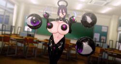 3d 3d_(artwork) blue_archive brainwashing breast_expansion bulge enemy_conversion female goo_transformation hasumi_(blue_archive) huge_breasts kuromaru_(mugen) latex_transformation m.u.g.e.n next_yucoru_s post_transformation transformation