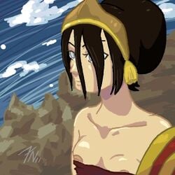 avatar_the_last_airbender clothing female female_only human seven_nights small_breasts solo straight_hair tagme toph_bei_fong