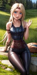 1girls ai_generated astrid_hofferson blonde_female blonde_hair blue_eyes curvaceous curvy curvy_body curvy_female curvy_figure dreamworks female female_only hourglass_figure how_to_train_your_dragon light-skinned_female light_skin pale-skinned_female pixai solo solo_female viking_female voluptuous voluptuous_female woman