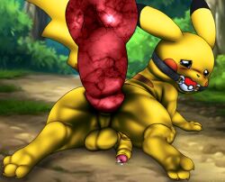 anal balls chubby feral furry gay knotted_penis mainnm-e mouth_gag penis pikachu pokemon pokemon_(species) precum toned zoophilia