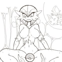 1girls censored female female_gardevoir female_pokemon gardevoir nintendo pokemon pokemon_(species) pokemon_rse victreebel