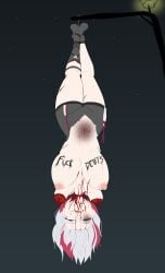amputee big_breasts blood body_writing breasts closed_eyes corpse death defeated_heroine dismemberment female female_death gore guro honkai:_star_rail lord_dante necrophilia public public_humiliation snuff suspension topaz_(honkai:_star_rail) torture wounded