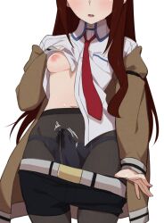 1futa ai_generated bulge edit edited futa_alt futanari long_hair makise_kurisu medium_breasts morisobo open_clothes open_shirt penis red_hair skirt_down skirt_lift steins;gate