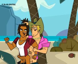 2boys alejandro_burromuerto_(tdi) beach beach_sex cartoon_network dark-skinned_male gay gay_sex geoff_(tdi) interracial kuraburrice kuraburrprn light-skinned_female light-skinned_male penetration total_drama_island yaoi