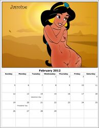 2011 2012 aladdin calendar_(medium) col_kink disney disney_princess female female_only human january_(month) nipples princess_jasmine solo straight_hair tagme