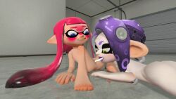 3d 3d_(artwork) cum cunnilingus inkling inkling_girl octoling octoling_girl s3cret_str1ker splatoon splatoon_2 splatoon_3 yuri