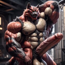 abs ai_generated anthro armpit_hair balls big_balls big_muscles big_penis body_hair crypto_botany erection fur game_freak generation_7_pokemon genitals hand_behind_head hi_res huge_balls huge_muscles huge_penis humanoid_genitalia hyper hyper_genitalia hyper_penis incineroar male muscular muscular_anthro muscular_male nintendo nipples nude pecs penis pokemon pokemon_(species) solo solo_focus vein veiny_arm veiny_muscles veiny_penis