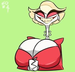 big_breasts boob_window clothed demon demon_girl female female_only hazbin_hotel huge_breasts katie_killjoy no_bra sob4art