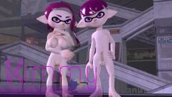 3d 3d_(artwork) big_breasts inkling inkling_boy inkling_girl kimmyinkling penis splatoon splatoon_2