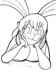 anthro carrot_(one_piece) female female_only laying_on_stomach mink_tribe nude nude_female one_piece rabbit rabbit_ears reddragonkan smile solo