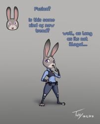 bunny_ears judy_hopps police police_uniform policewoman toby_art zootopia