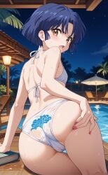 1girls ai_generated akane_tendo angry bikini blue_hair blush brown_eyes cute flat_chest ranma_1/2 rengoart sexy.ai sexy_pose swimsuit uncensored