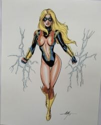 blonde_female blonde_hair comic_book_character dc dc_comics gender_transformation genderswap_(mtf) male_to_female revealing_outfit rule_63 shocking_suzi superhero superheroine transformation